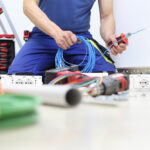 Electrician,At,Work,With,Nippers,In,Hand,Cut,The,Electric