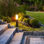 Evening,In,The,Beautiful,Rockery,Garden,Illuminated,By,Led,Garden