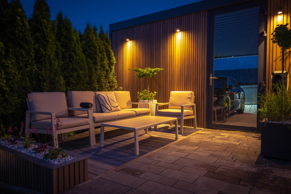 Lounge,And,Dining,Area,At,Modern,Residential,Backyard,Decorated,With